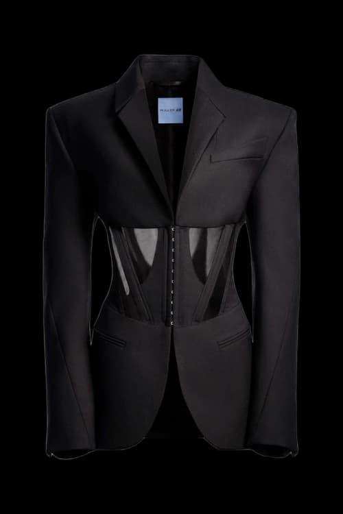 Mugler H&M Corset-Style Wool Jacket Black
