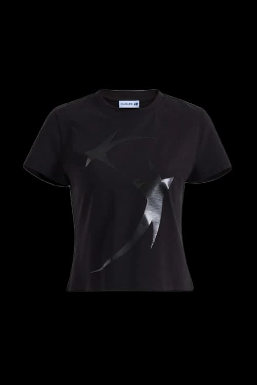 Mugler H&M Printed Fitted T-shirt Black