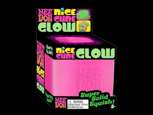 NeeDoh Nice Cube Glow Squishy Fidget Toy Pink