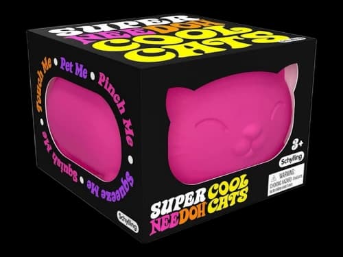 NeeDoh Super Cool Cat Squishy Fidget Toy Pink