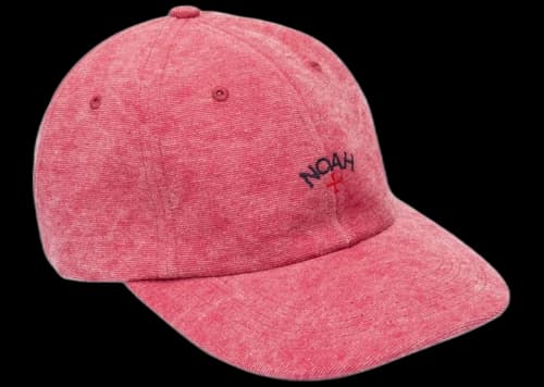 Noah Recycled Canvas Core Logo 6-Panel Dark Red