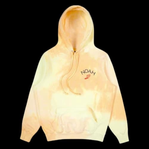 Noah Sun Dyed Winged Foot Hoodie Yellow