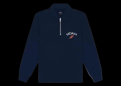 Noah Winged Foot Zip Pull-Over Sweatshirt Navy