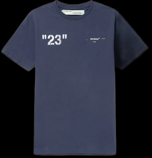 OFF-WHITE 23' Logo Print T-Shirt Navy/White