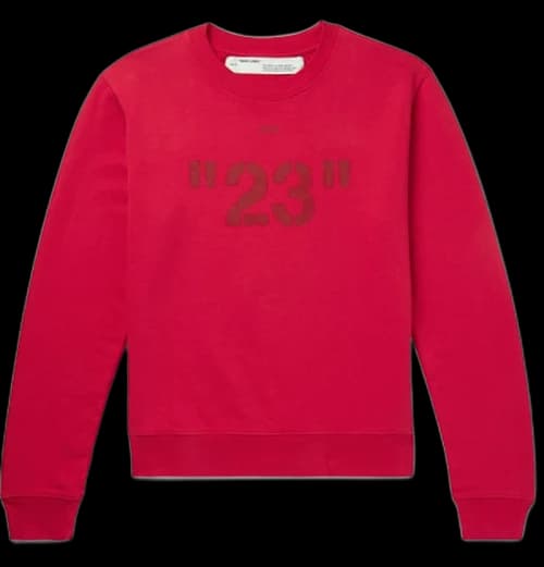 OFF-WHITE 23' Print Sweatshirt Tonal Red