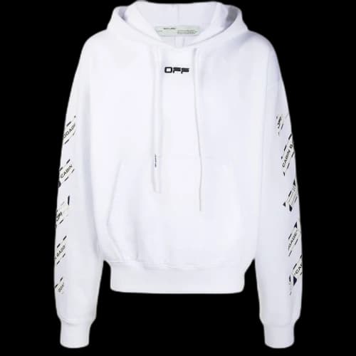 OFF-WHITE Airport Tape Arrows Diag Hoodie White