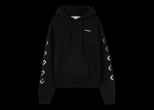OFF-WHITE Chain Arrow Slim Hoodie Black/White