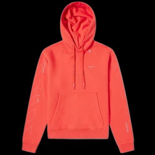 OFF-WHITE Diag Unfinished Hoodie Red/Silver