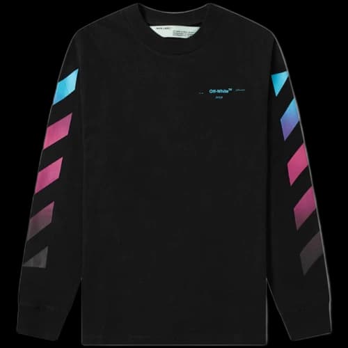 OFF-WHITE Diagonal Gradient L/S Tee Black