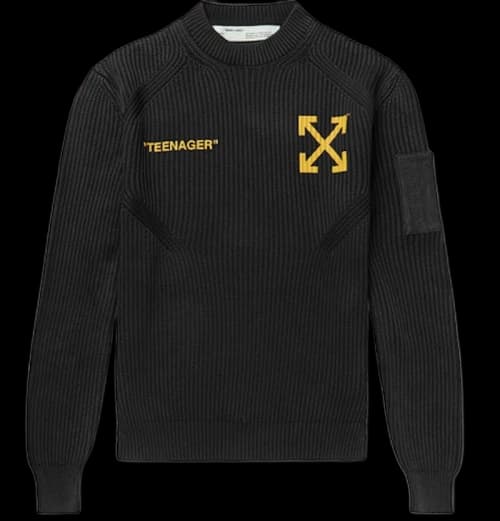 OFF-WHITE Flamed Bart Knit Sweater Black
