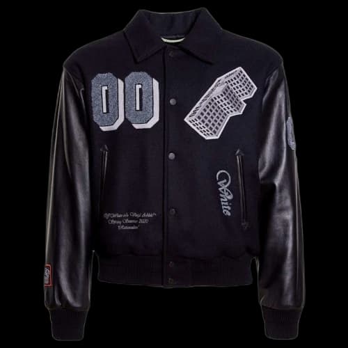 OFF-WHITE GOLDEN RATIO' Varsity Jacket Black/Grey