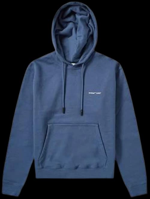 OFF-WHITE Logo Print Hoodie Blue/White