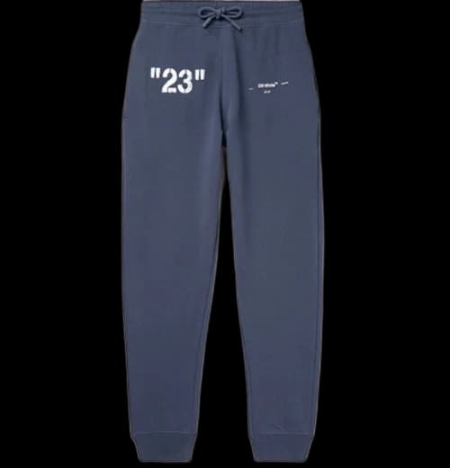 OFF-WHITE Slim Fit Logo Print Sweatpants Navy