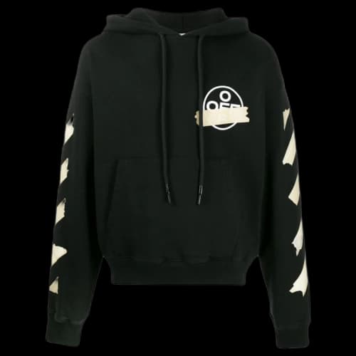 OFF-WHITE Tape Diag Arrows Hoodie Black/Beige