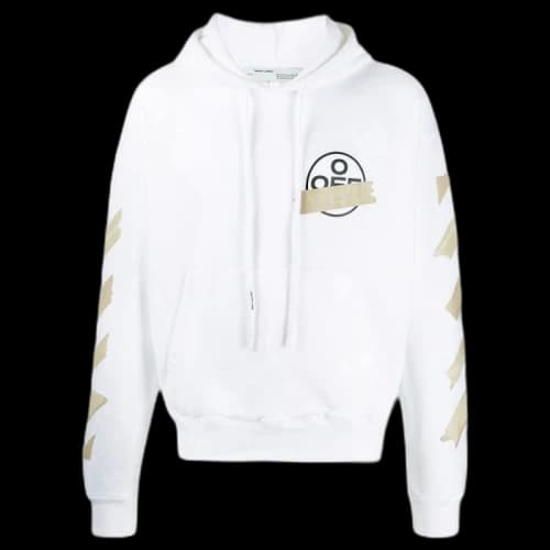 OFF-WHITE Tape Diag Arrows Hoodie White/Beige
