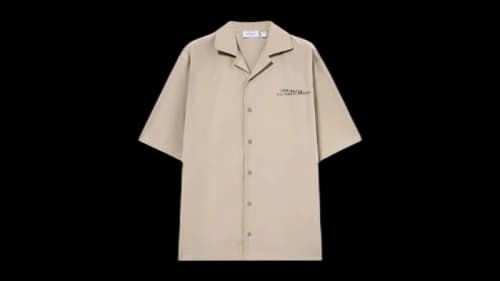 OFF-WHITE Type Arrow Poplin Bowling Shirt Stone
