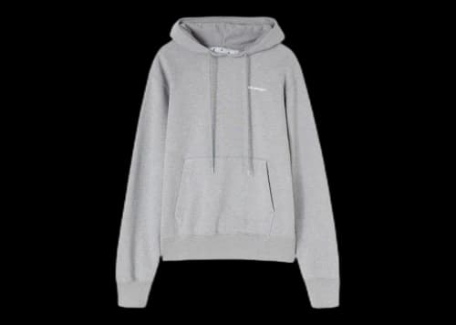 OFF-WHITE Wave Diagonals Slim Hoodie Grey/White