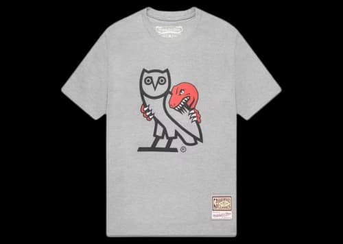 OVO 1995 Raptors OG Owl T-shirt Heather Grey