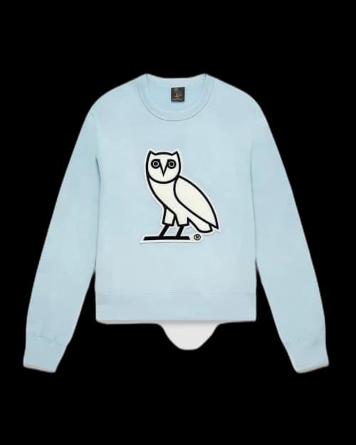 OVO Chenille Womens Crewneck Sky Blue