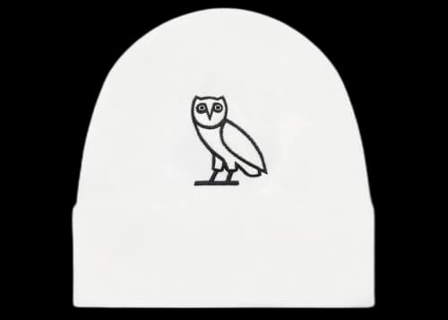 OVO Classic Owl Beanie White