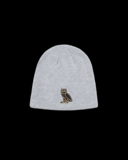 OVO Classic Owl Cuffless Beanie Grey