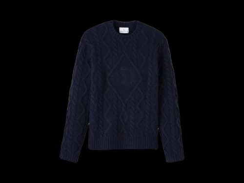 OVO Crest Cable Knit Sweater Navy
