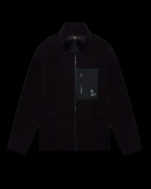 OVO Deep Pile Sherpa Fleece Jacket Black