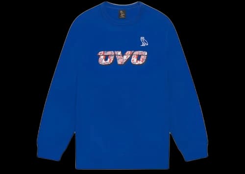 OVO Flag Runner Crewneck Royal Blue