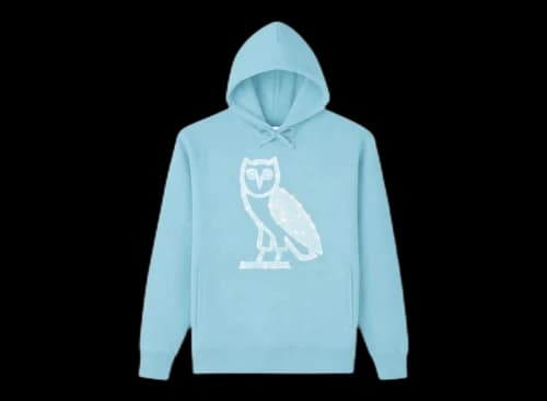 OVO Iceman Diamante OG Owl Hoodie Ice Blue