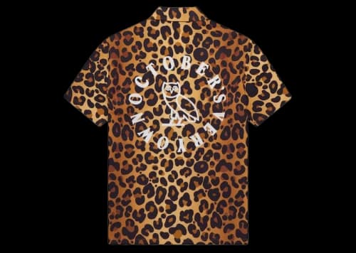 OVO Leopard Print Camp Shirt Orange