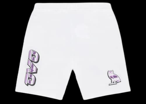 OVO Liquid Chrome Owl Sweatshort White