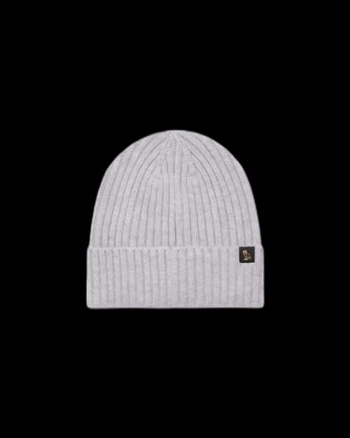 OVO Merino Wool Ribbed Beanie Grey