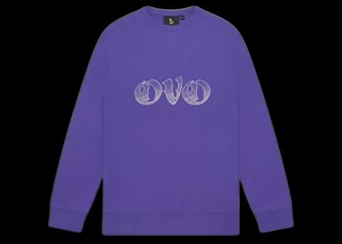 OVO Old English Rhinestone Crewneck Purple