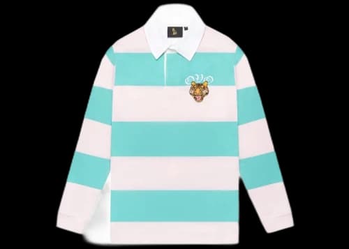 OVO Striped Tiger Rugby Shirt Pink/Turquoise