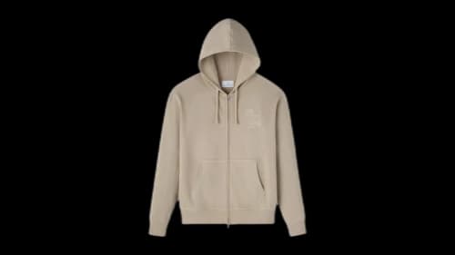OVO Tonal Stitch Full-Zip Hoodie Beige