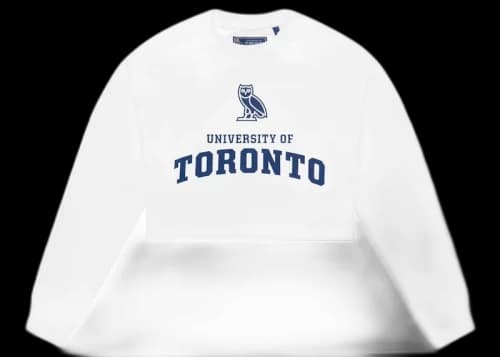 OVO U Of T Womens Cropped Crew White