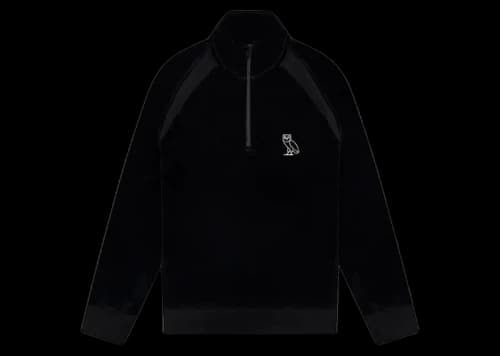OVO Velour Quarter Zip Sweatshirt Black