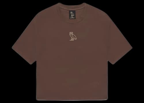OVO Womens Classic Owl Cropped T-shirt Mocha