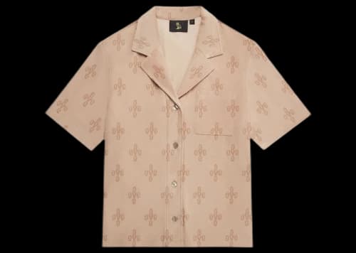 OVO Women's Monogram Terry Cloth Resort Shirt Beige