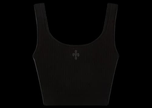 OVO Womens Ribbed Knit Cropped Tank Black