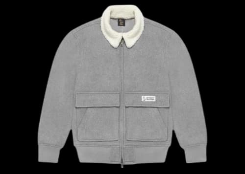 OVO Wool Aviator Jacket Heather Grey