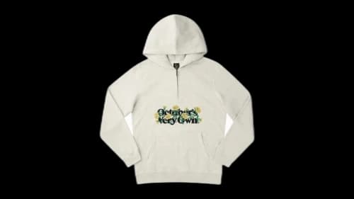 OVO Wordmark Half-Zip Hoodie Heather Gray