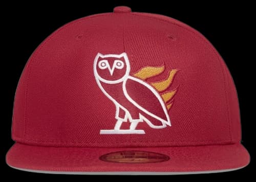 OVO x NBA Heat New Era 59Fifty Fitted Hat Red