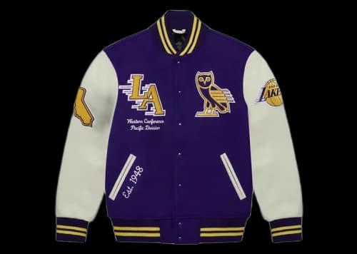 OVO x NBA Lakers Varsity Jacket (FW23) Purple