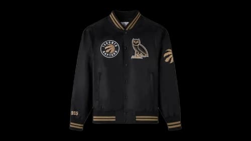 OVO x NBA Toronto Raptors Satin Varsity Jacket Black