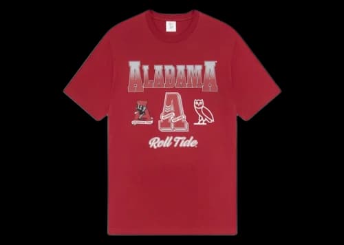 OVO x NCAA Alabam Crimson Tide T-shirt Red