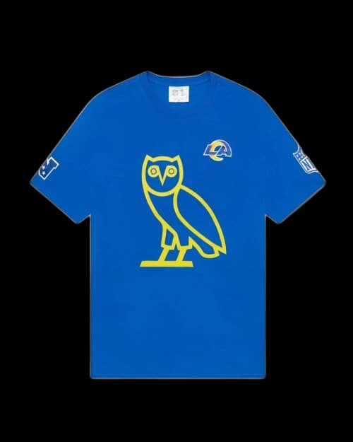 OVO x NFL Los Angeles Rams OG Owl T-Shirt Blue