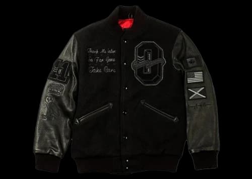 OVO x Roots Away From Home Tour Varsity Jacket Black