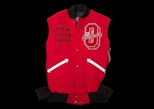 OVO x Roots Away From Home Tour Varsity Jacket Red