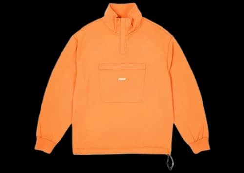 Palace 1/4 Zip Washed Funnel Tiger Orange